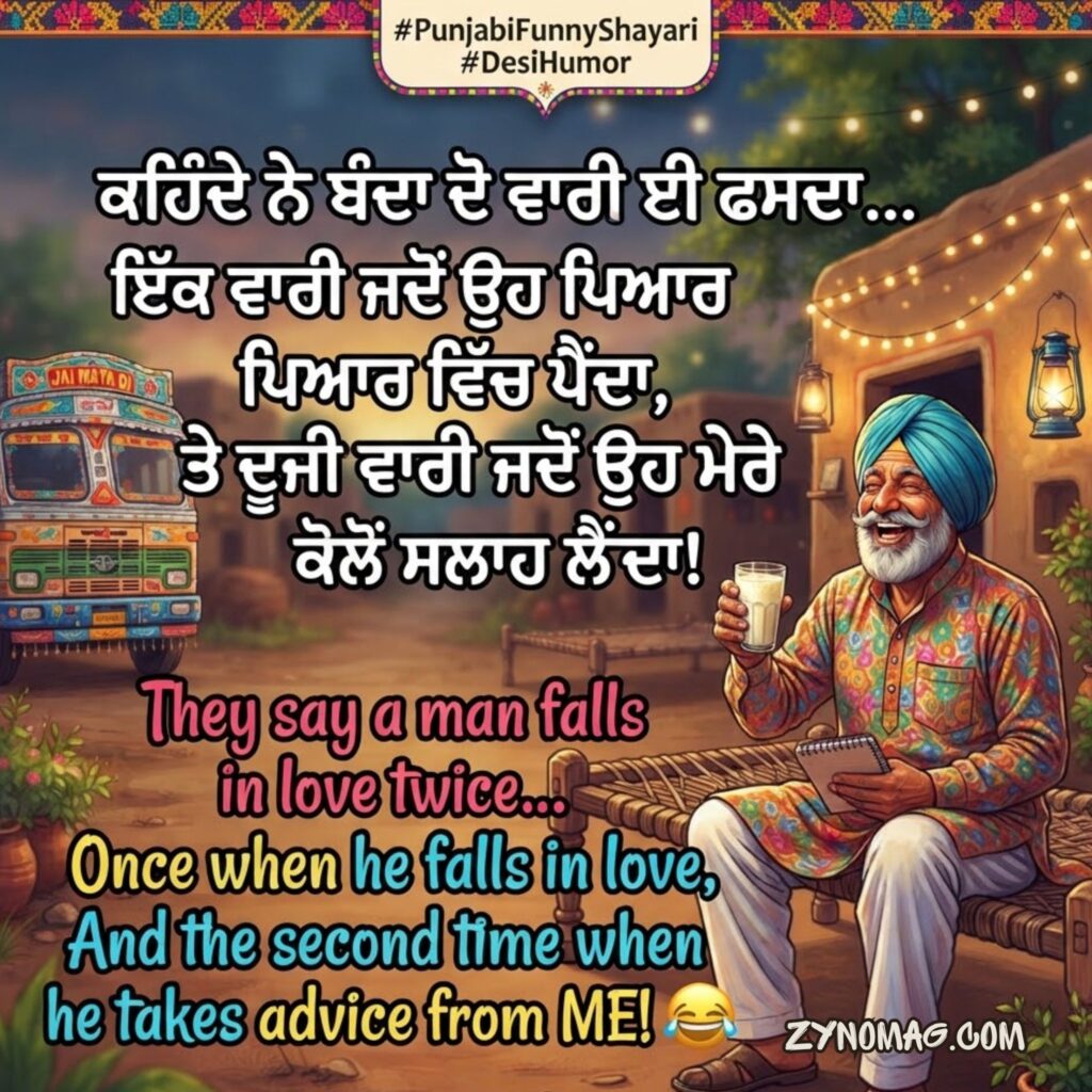 Punjabi Funny Shayari in English