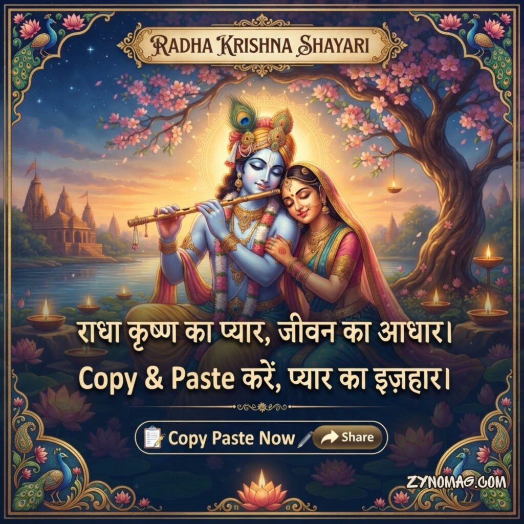 Radha Krishna Shayari 2 Line Copy Paste