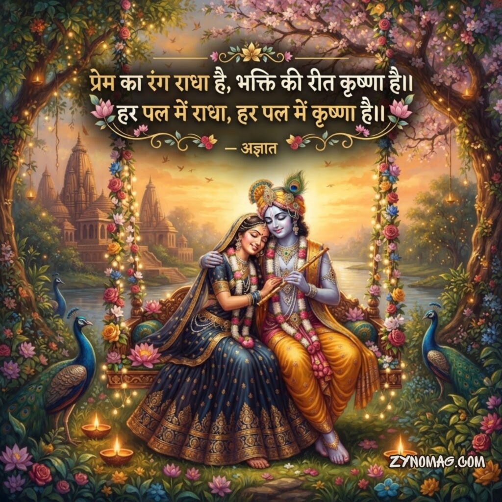 Radha Krishna Shayari in Hindi 2 Line