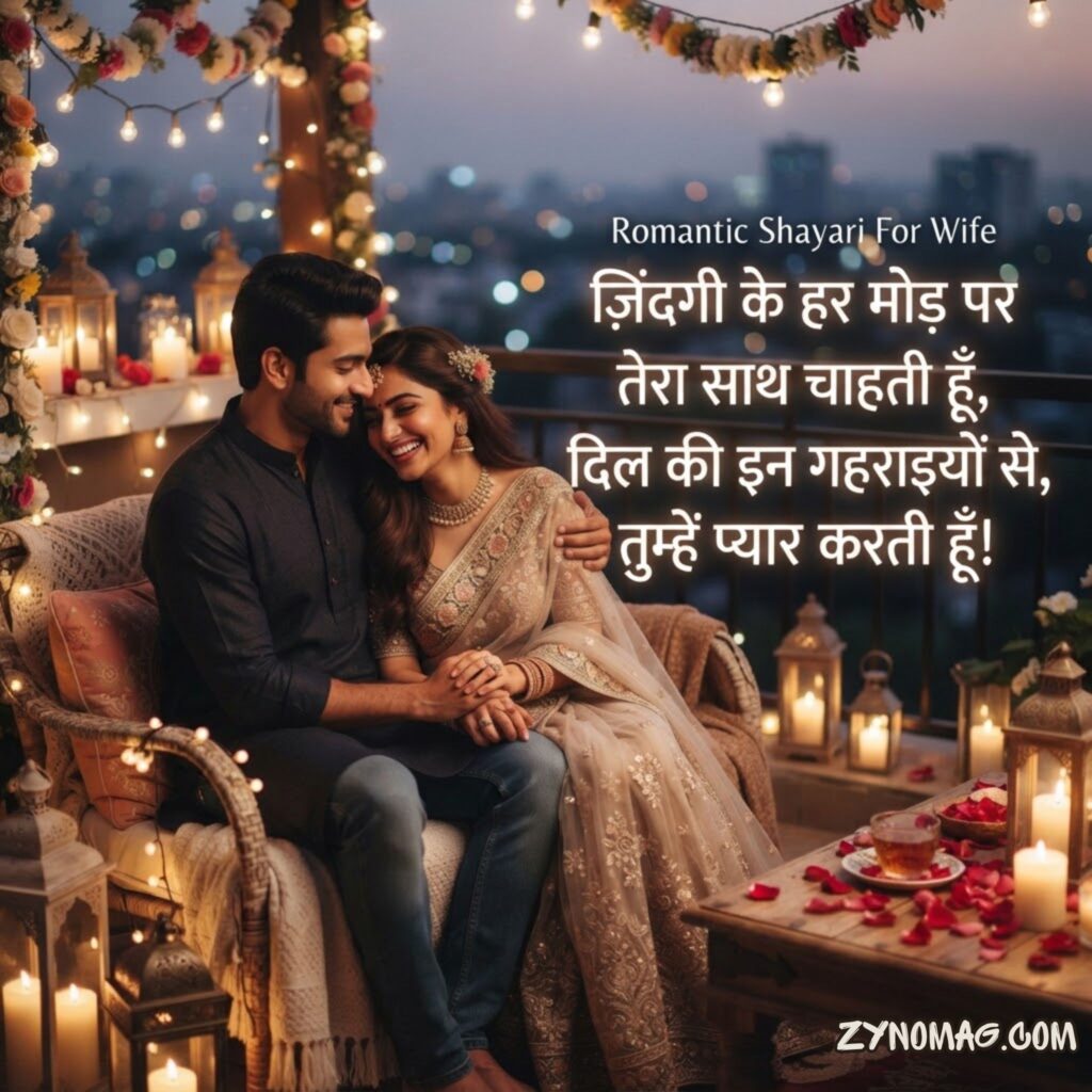 Romantic Shayari For Wife in Hindi Text