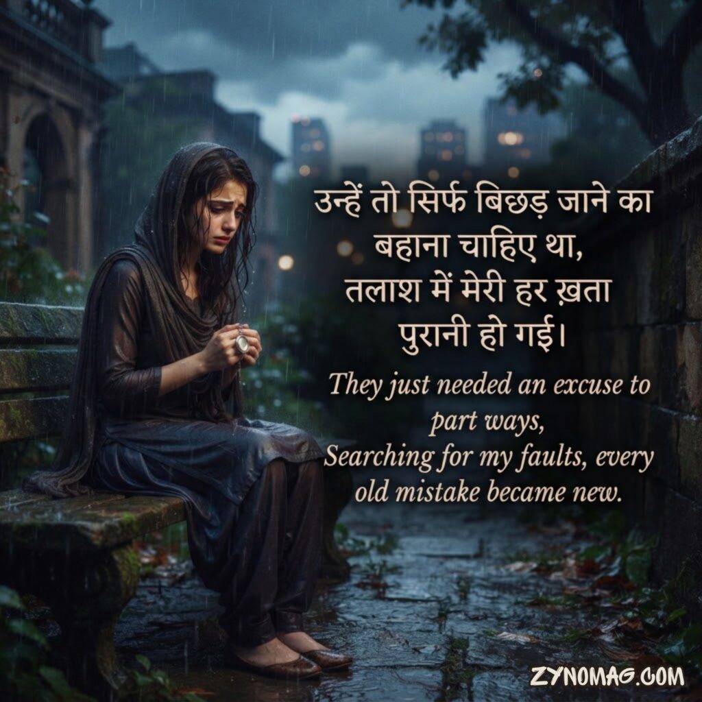 Sad Shayari 2 Line in Hindi English Translation