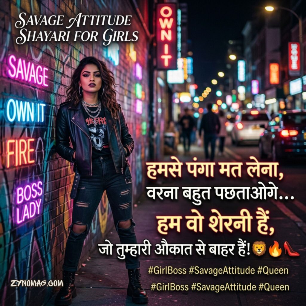 Savage Attitude Shayari for Girls