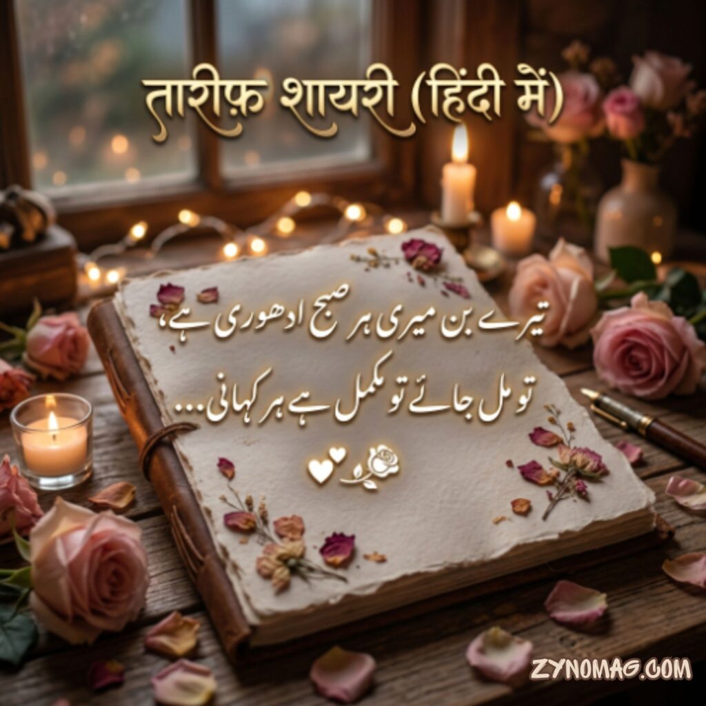 Tareef shayari in hindi text