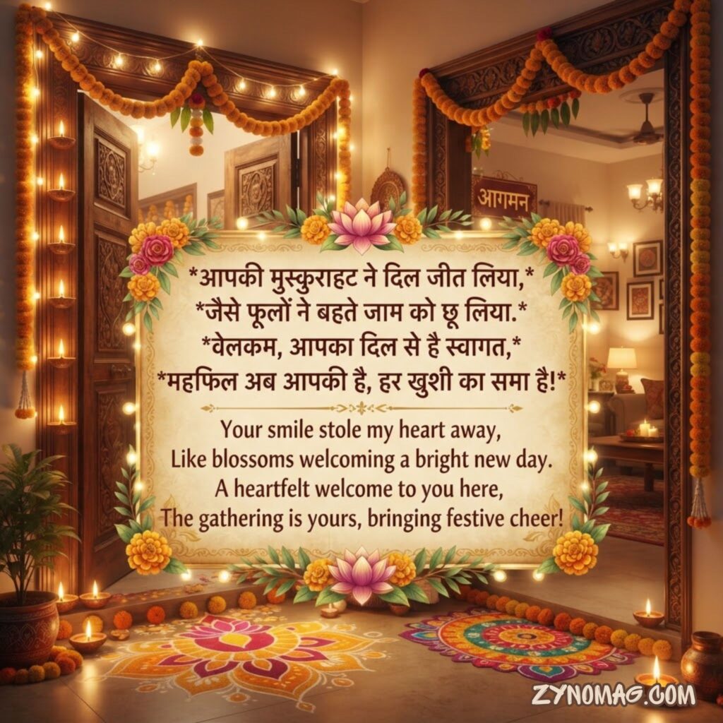 Welcome Shayari in Hindi English