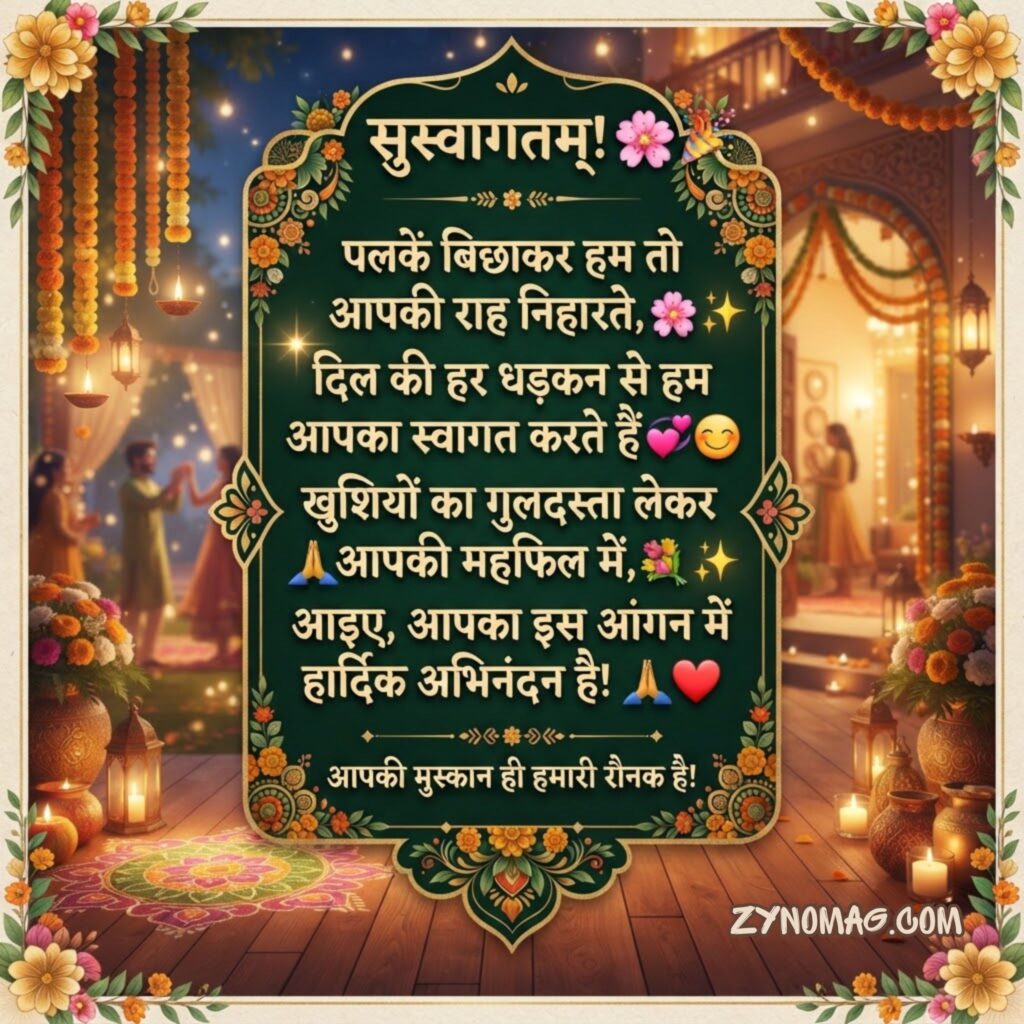 Welcome Shayari in Hindi Text With Emoji