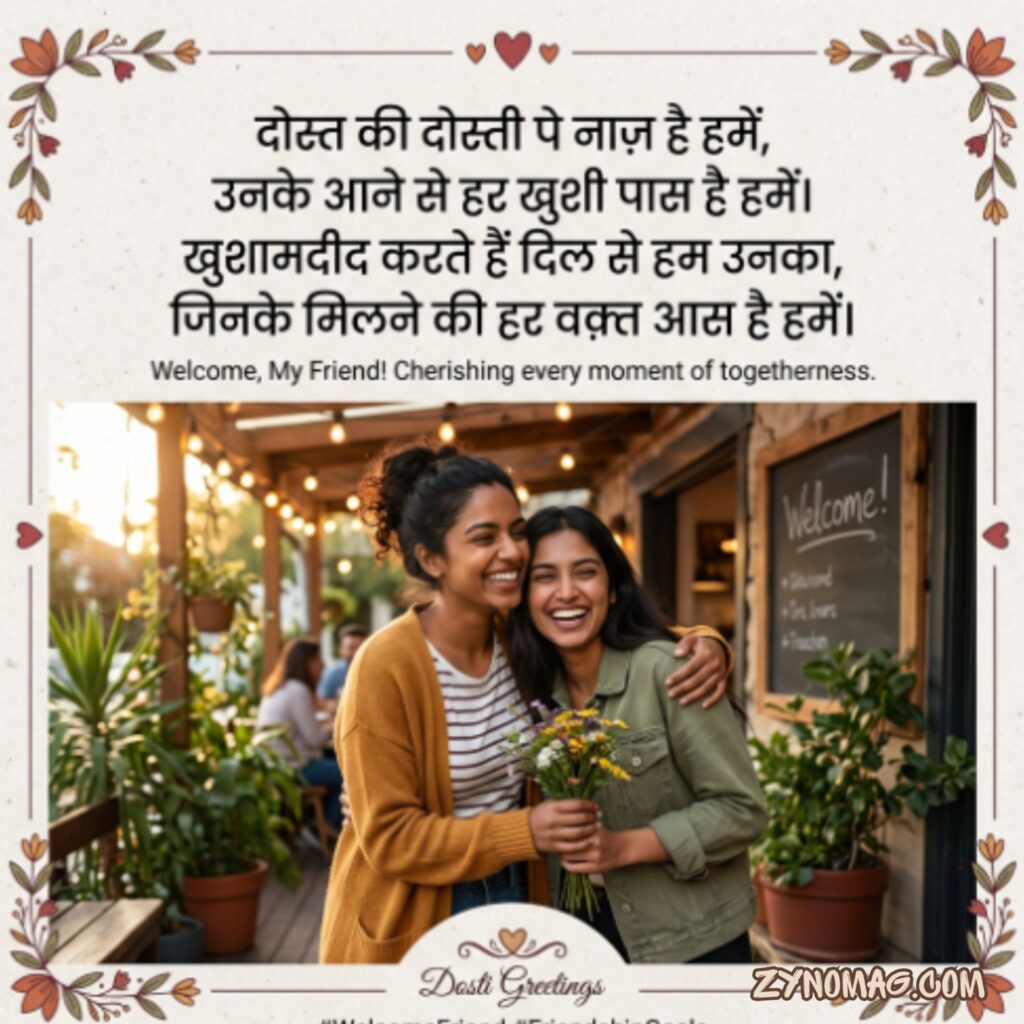 Welcome shayari in hindi for friend