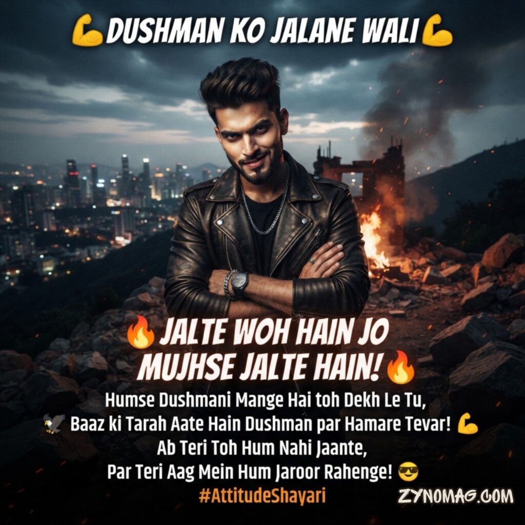 दुश्मन को जलाने वाली शायरी एटीट्यूड