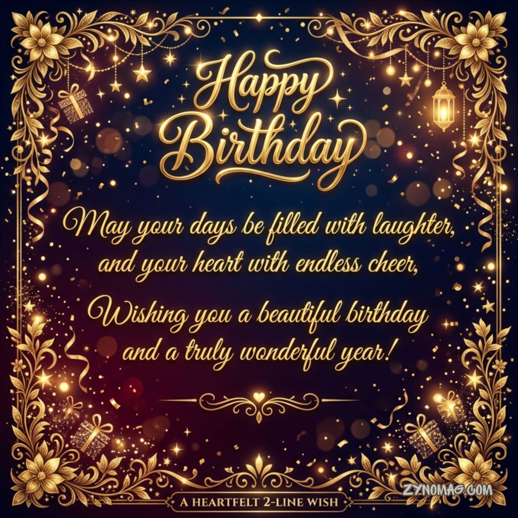 2 Line Birthday Wishes In English