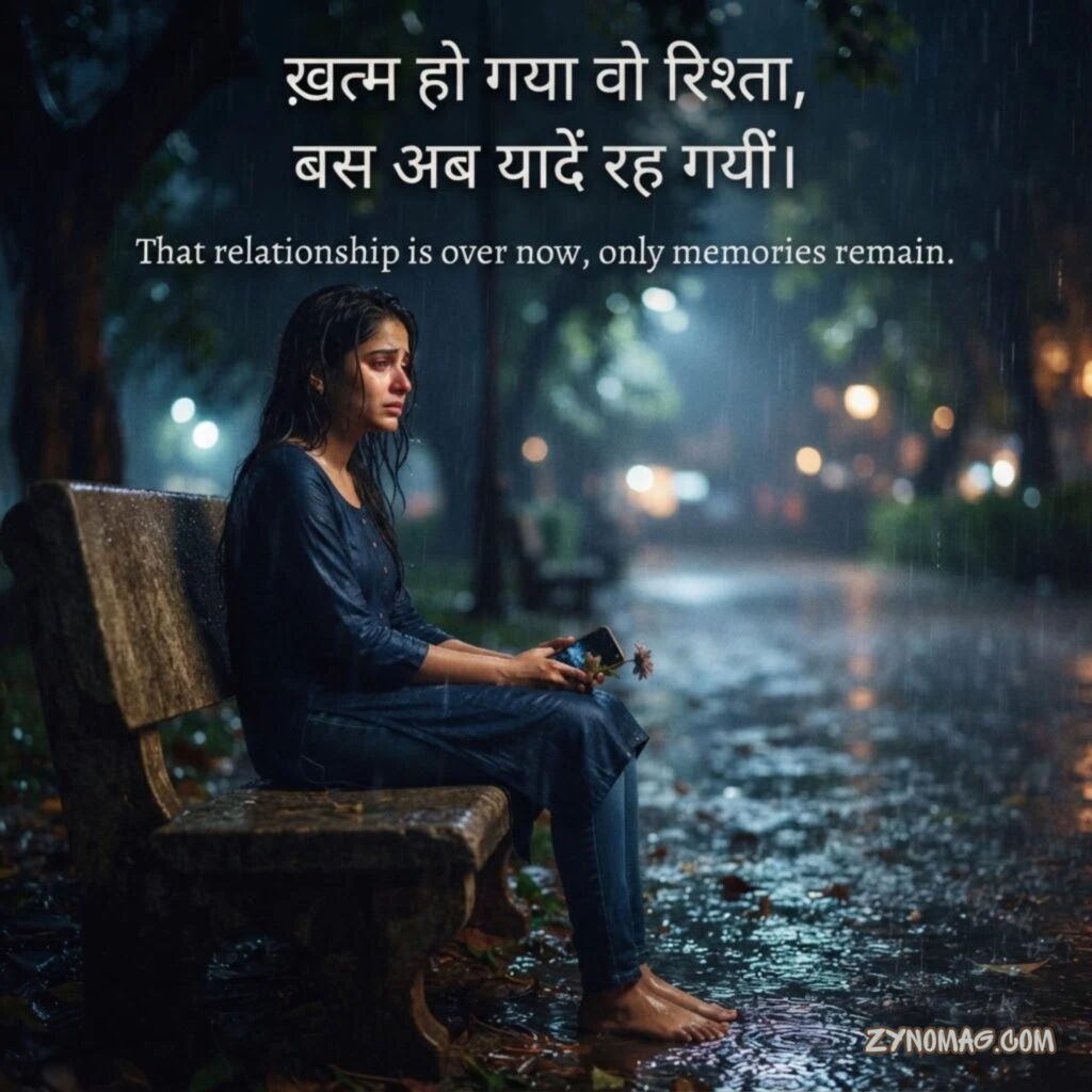 2 Line Breakup Shayari in Hindi & English