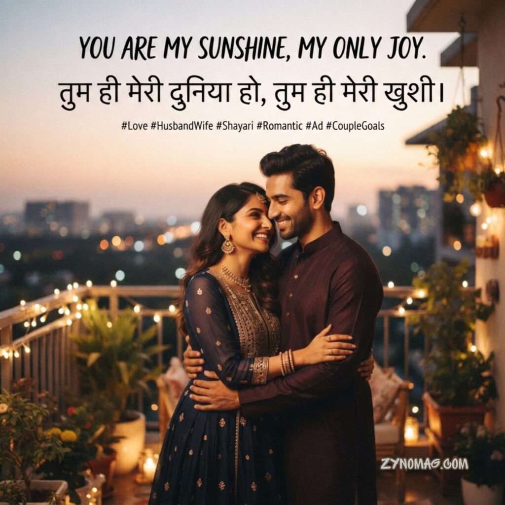 2 Line Shayari for Husband in English in Hindi for Instagram