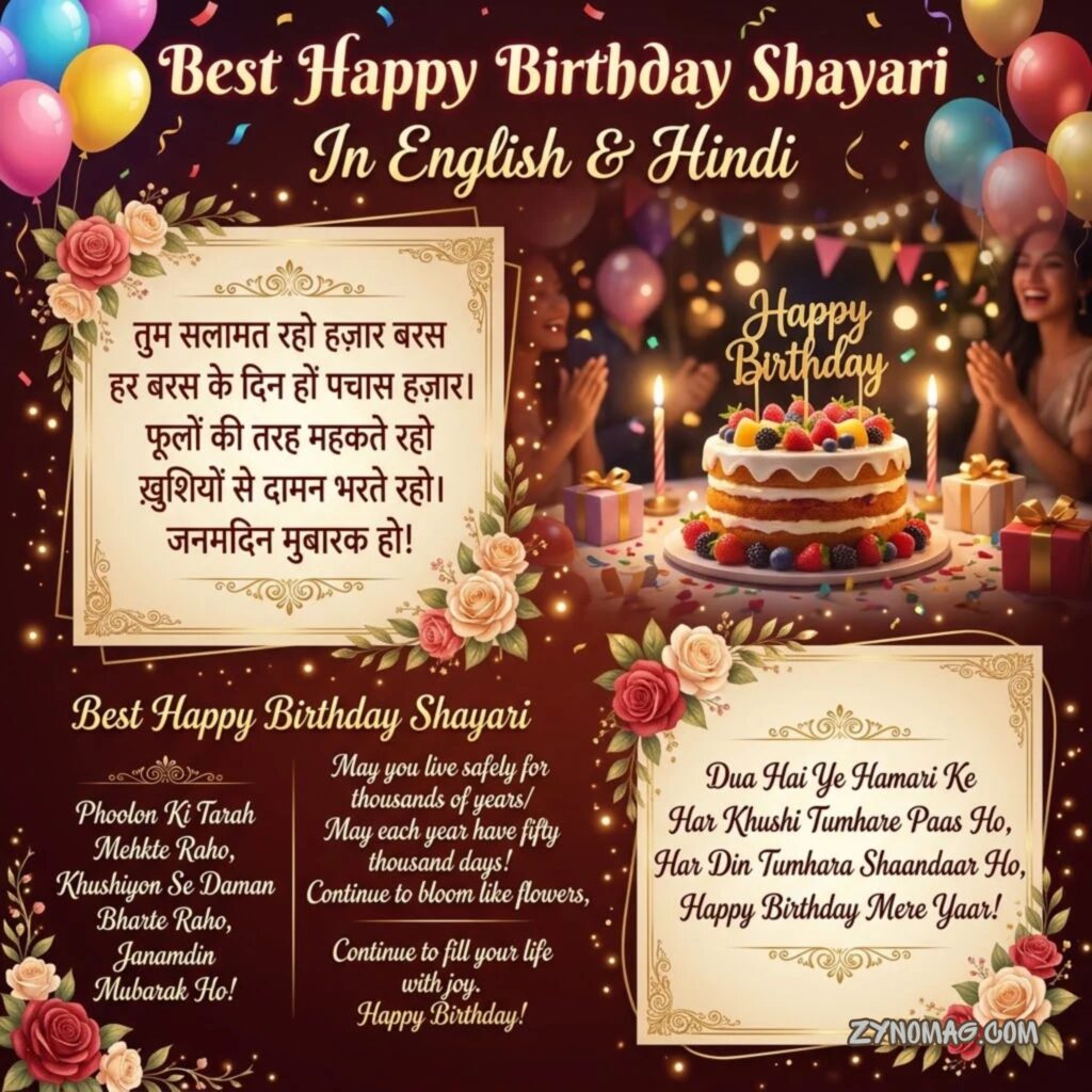 Best Happy Birthday Shayari In English Hindi