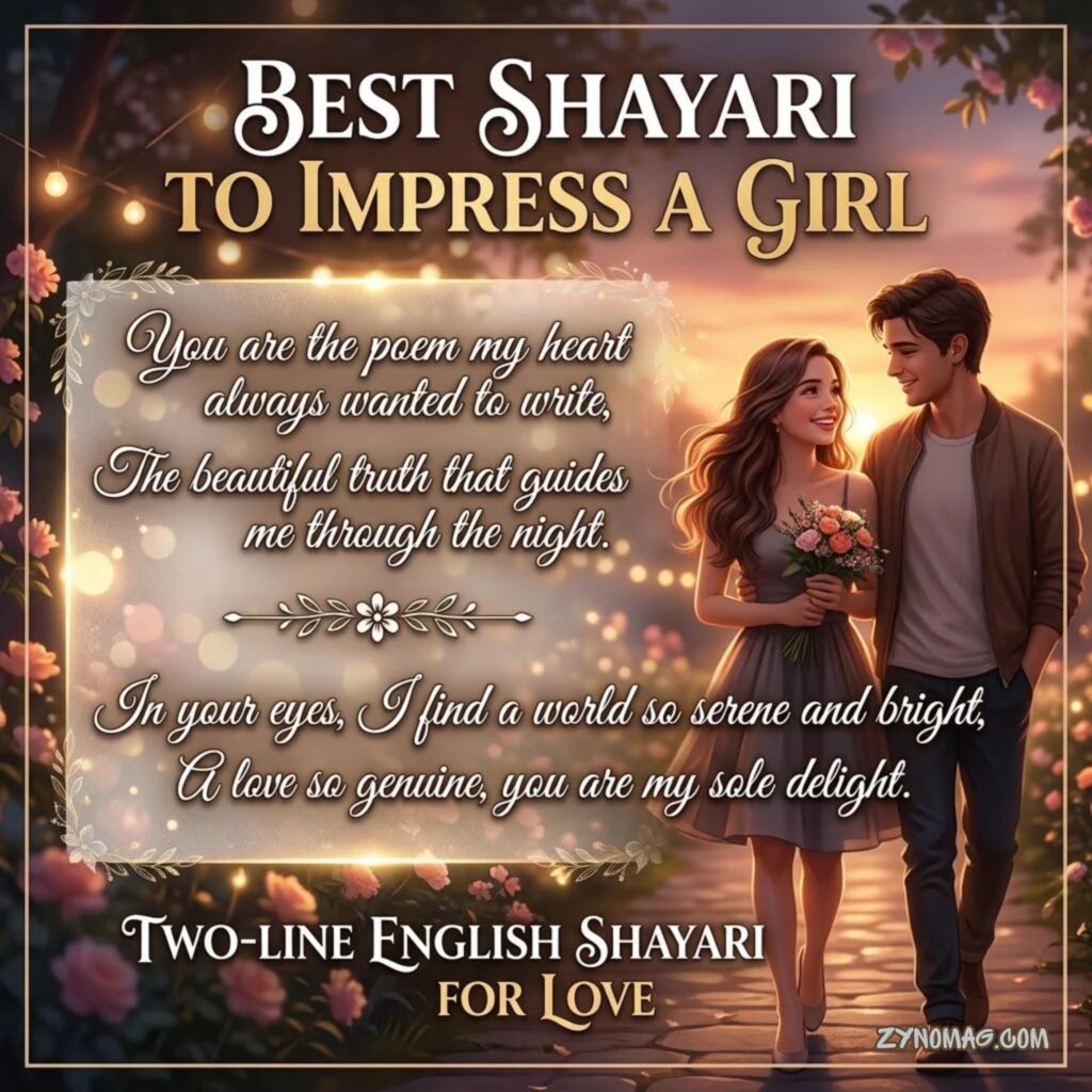 Best Shayari To Impress A Girl In English 2 Line