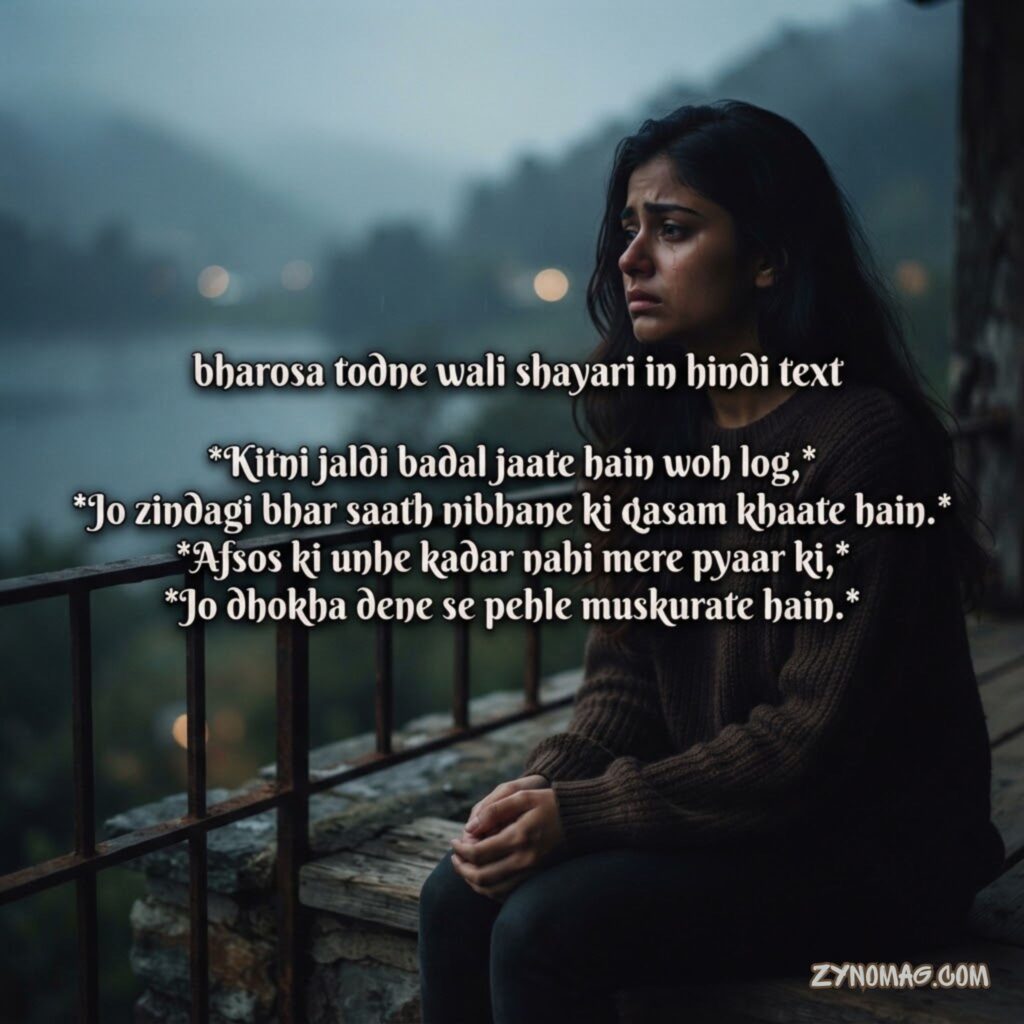 Bharosa todne wali shayari in hindi text