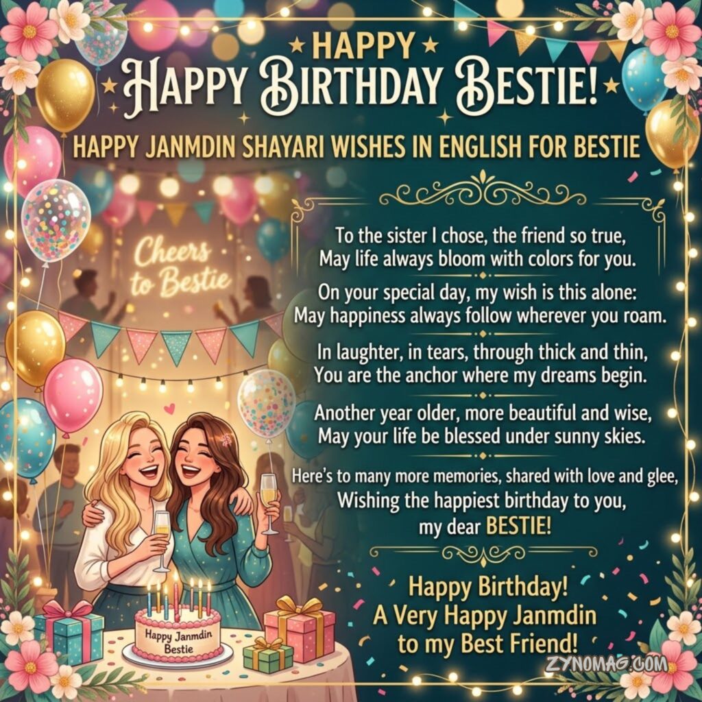 Happy Janmdin Shayari Wishes In English For Bestie