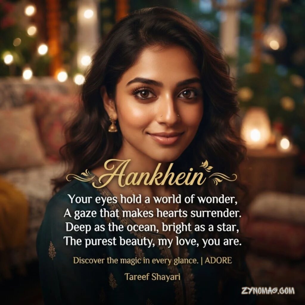 Tareef Shayari on Aankhein (Eyes) in English