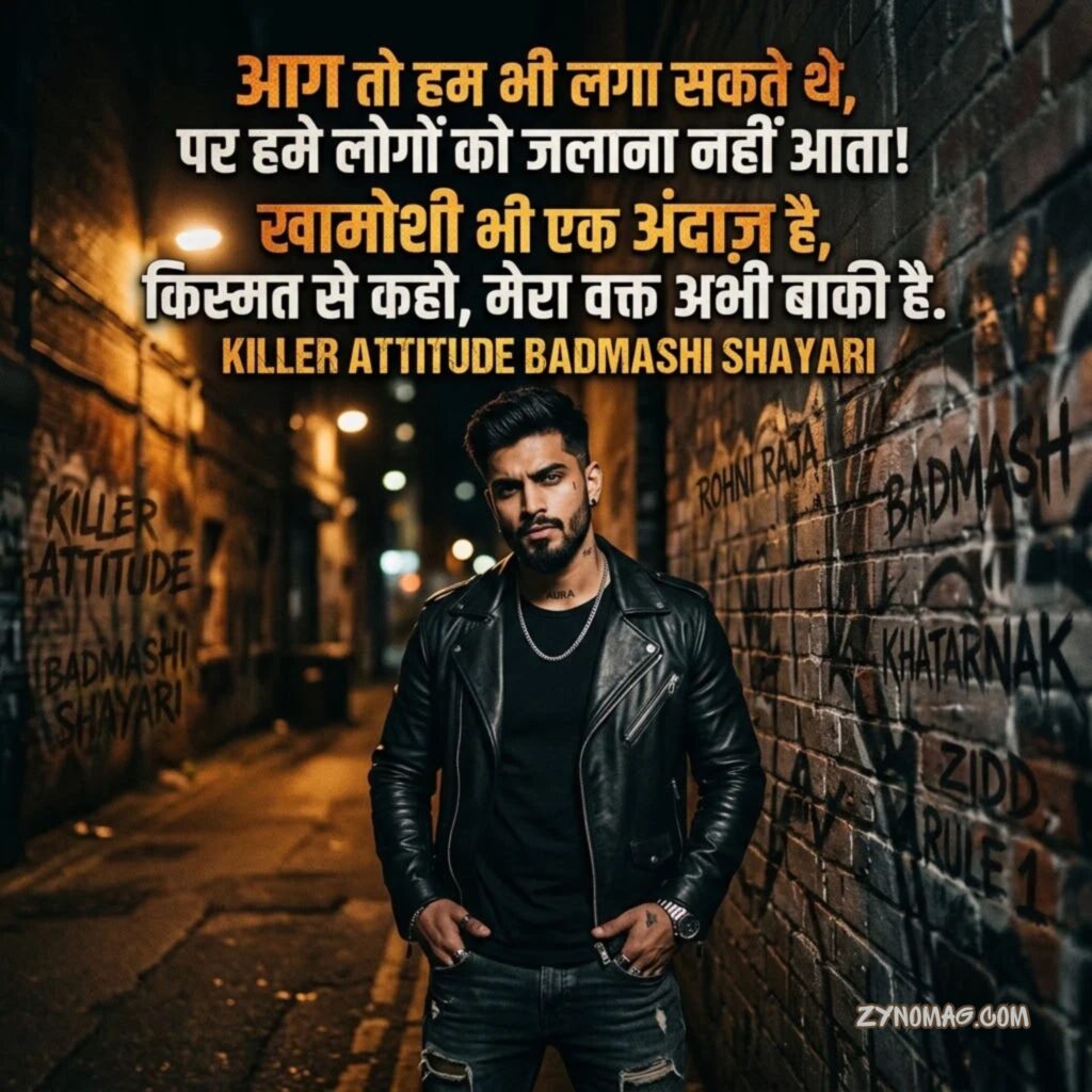 Killer Attitude Badmashi Shayari 2 Line in Hindi