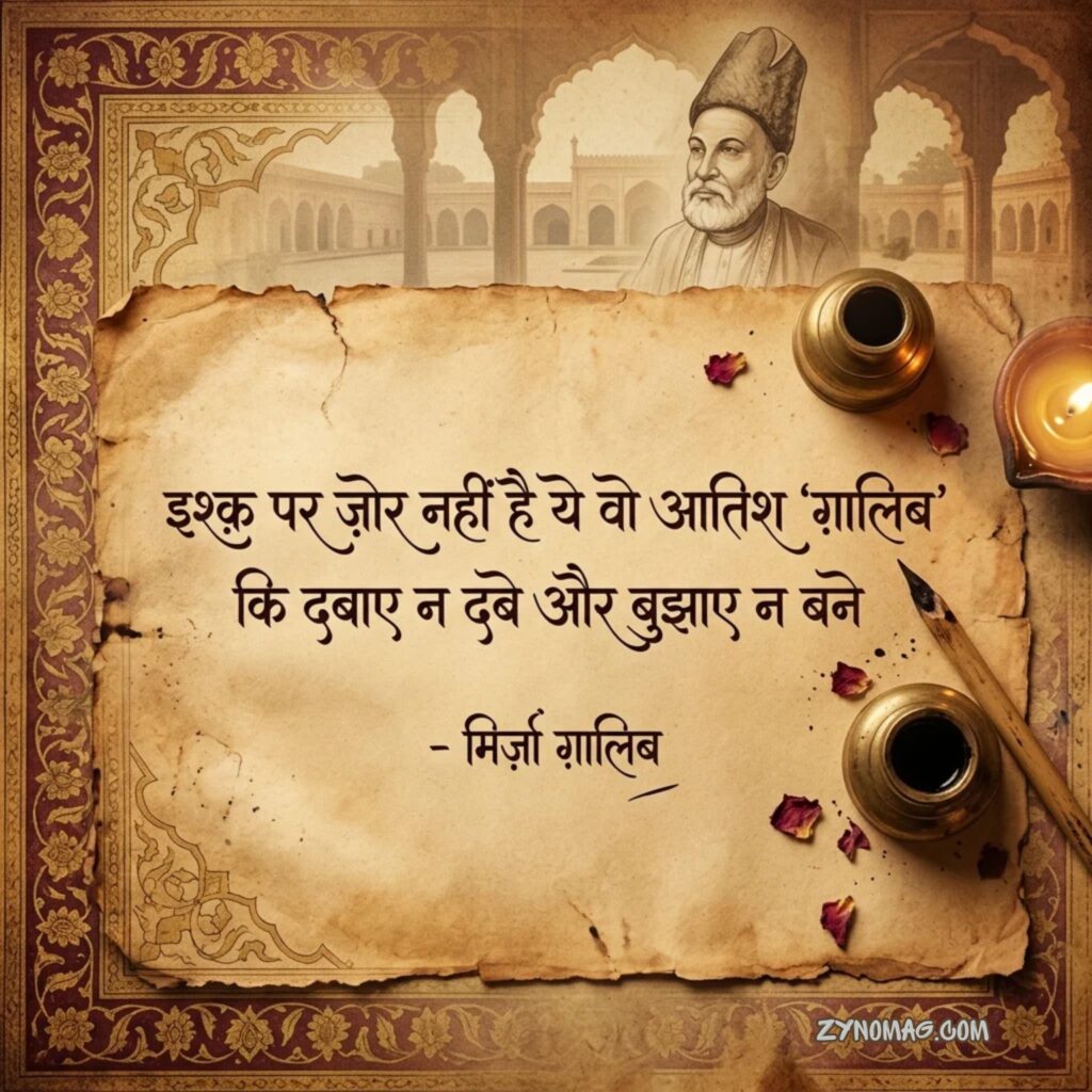 Love Mirza Ghalib Shayari in Hindi