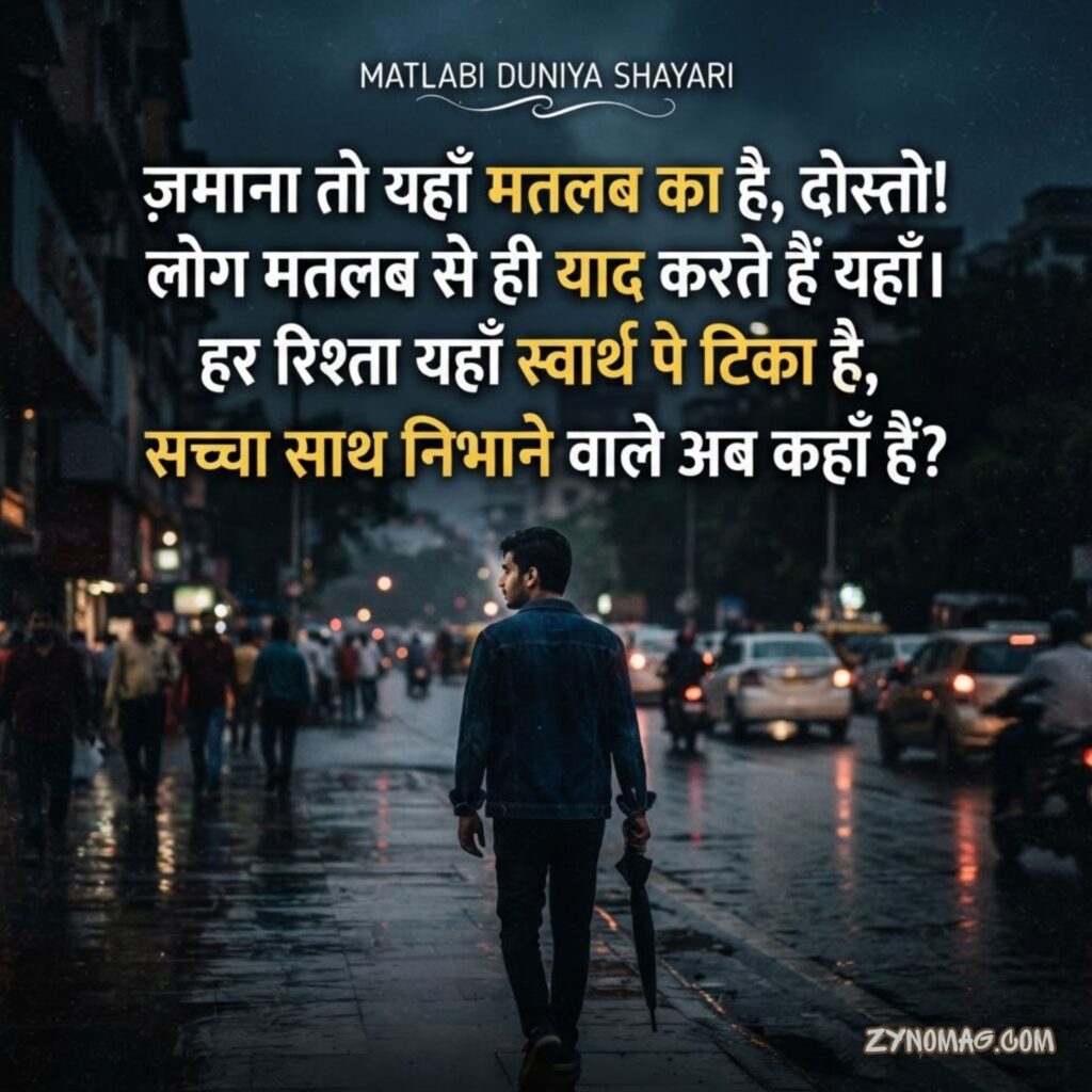 Matlabi Duniya Shayari on Life