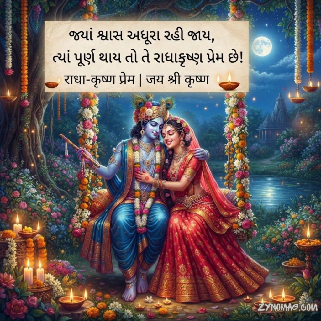 Radha Krishna Love Shayari Gujarati
