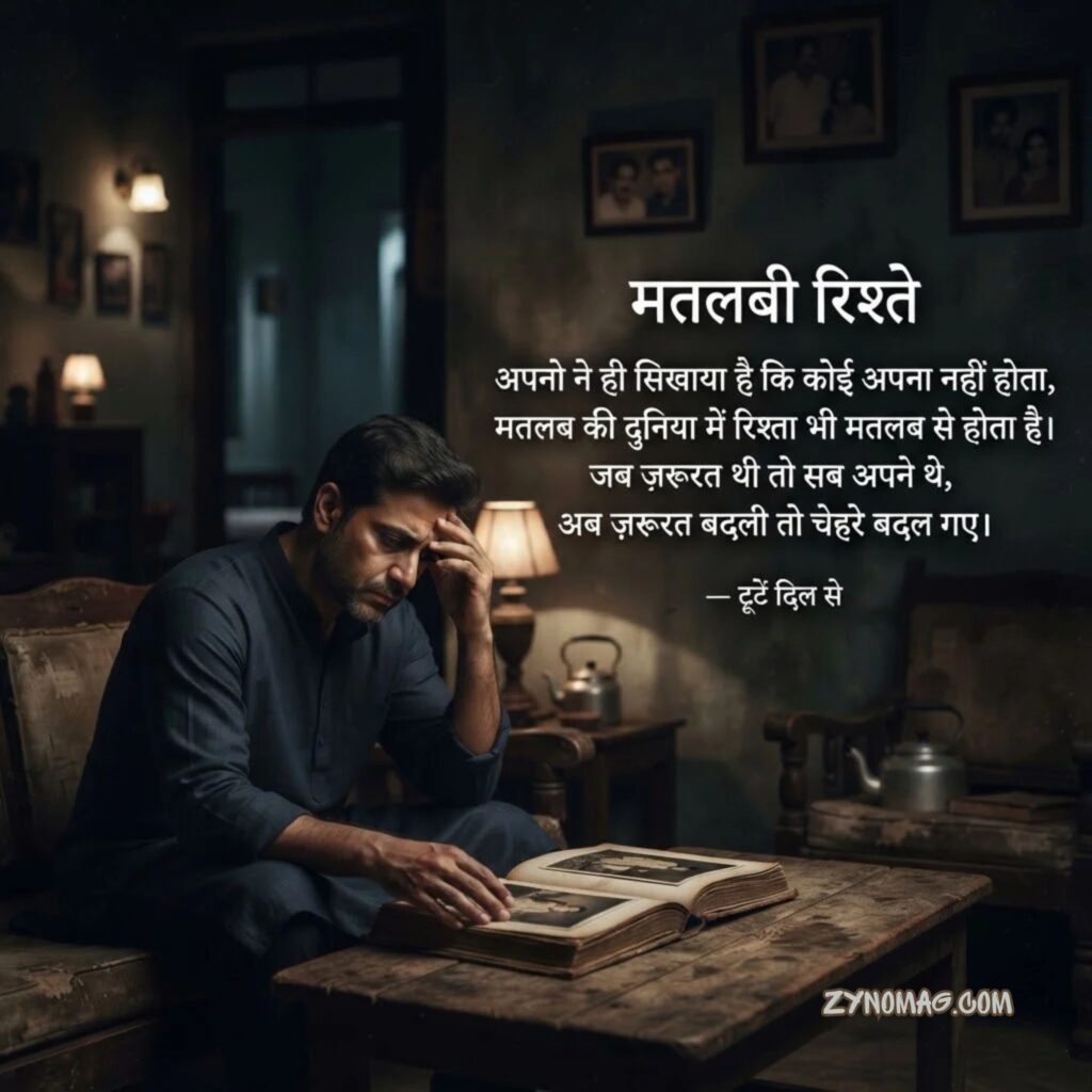 Sad Shayari on Family Matlabi Rishte