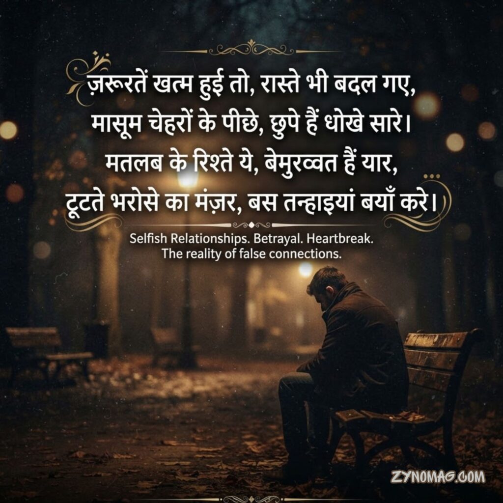 Selfish Rishte Dhoka Rishte Matlabi Shayari