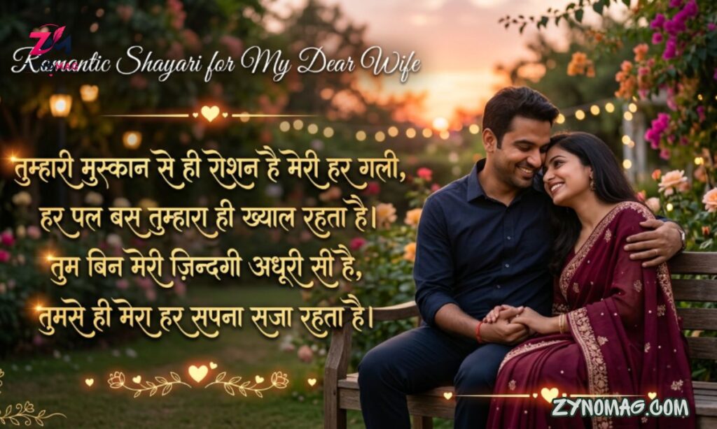 190+ Romantic Shayari for Wife in Hindi: प्यार भरी Romantic पत्नी शायरी & Love Quotes (2026)