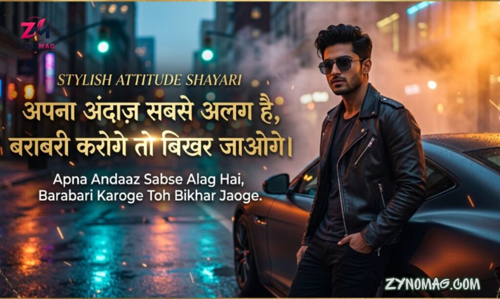 190+ Stylish Attitude Shayari in Hindi: Best Stylish Attitude Shayari & Status (2026)